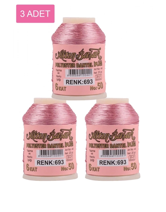 3 Adet Altınbaşak Oya ve Dantel İpi 20 gr - Royaleks - No: 693