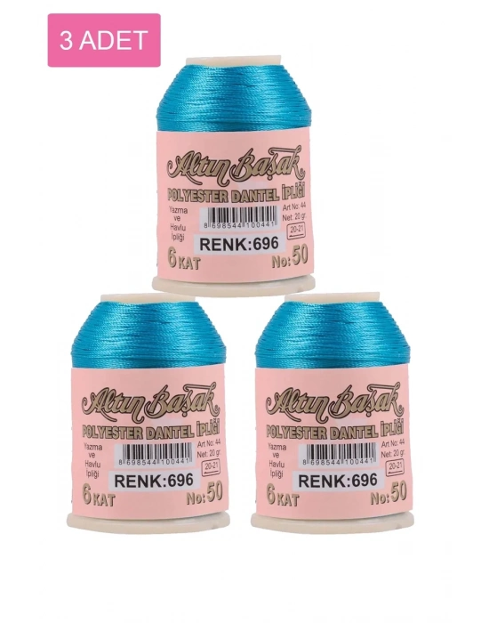 3 Adet Altınbaşak Oya ve Dantel İpi 20 gr - Royaleks - No: 696