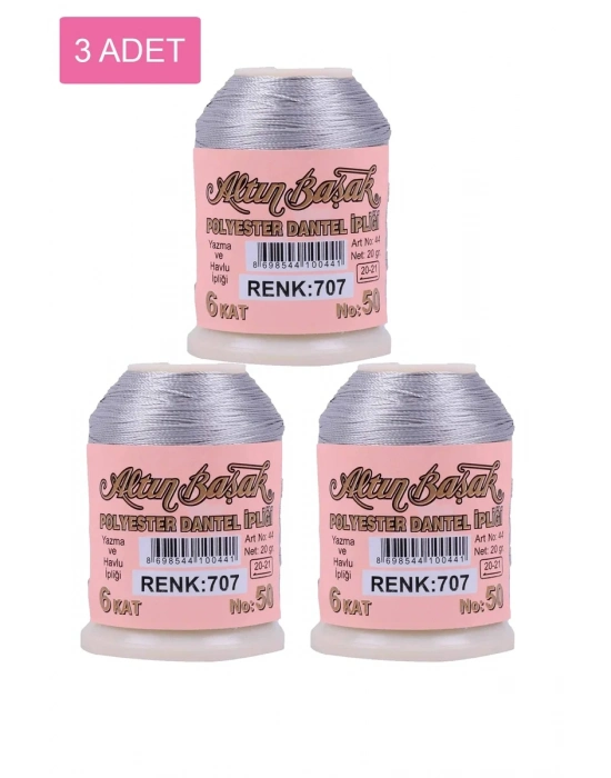 3 Adet Altınbaşak Oya ve Dantel İpi 20 gr - Royaleks - No: 707