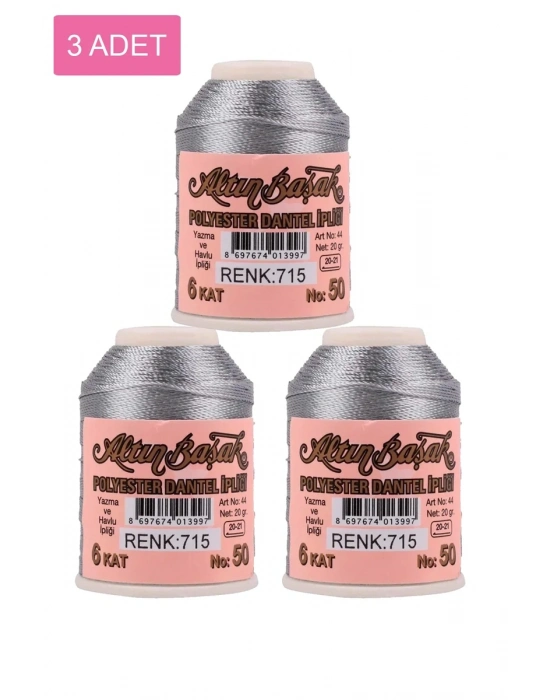3 Adet Altınbaşak Oya ve Dantel İpi 20 gr - Royaleks - No: 715