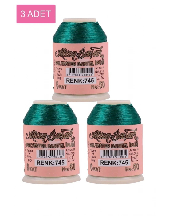3 Adet Altınbaşak Oya ve Dantel İpi 20 gr - Royaleks - No: 745