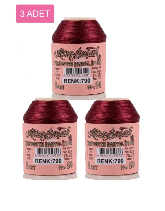 3 Adet Altınbaşak Oya ve Dantel İpi 20 gr - Royaleks - No: 790