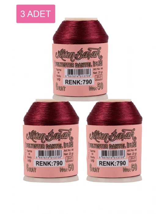3 Adet Altınbaşak Oya ve Dantel İpi 20 gr - Royaleks - No: 790