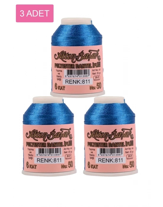 3 Adet Altınbaşak Oya ve Dantel İpi 20 gr - Royaleks - No: 811