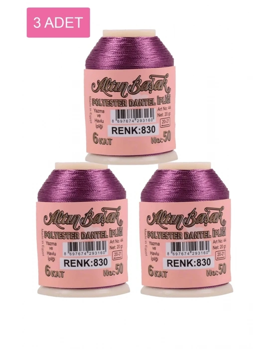 3 Adet Altınbaşak Oya ve Dantel İpi 20 gr - Royaleks - No: 830