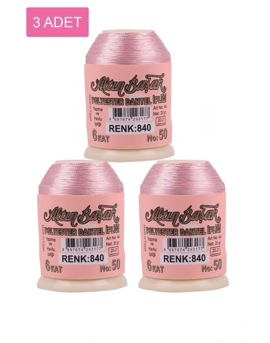 3 Adet Altınbaşak Oya ve Dantel İpi 20 gr - Royaleks - No: 840
