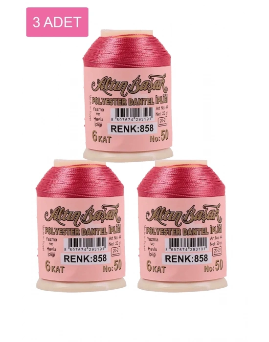 3 Adet Altınbaşak Oya ve Dantel İpi 20 gr - Royaleks - No: 858