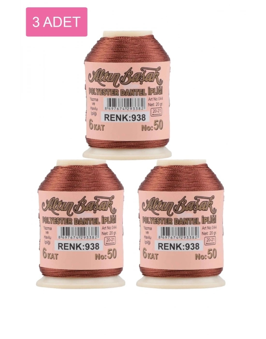 3 Adet Altınbaşak Oya ve Dantel İpi 20 gr - Royaleks - No: 938