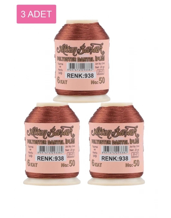 3 Adet Altınbaşak Oya ve Dantel İpi 20 gr - Royaleks - No: 938