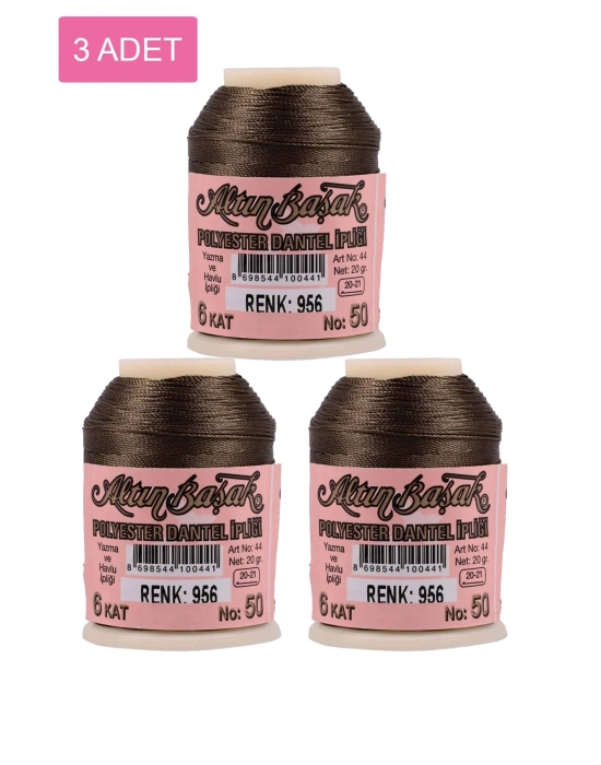 3 Adet Altınbaşak Oya ve Dantel İpi 20 gr - Royaleks - No: 956