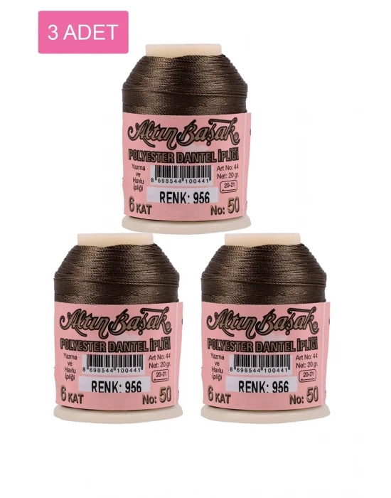 3 Adet Altınbaşak Oya ve Dantel İpi 20 gr - Royaleks - No: 956