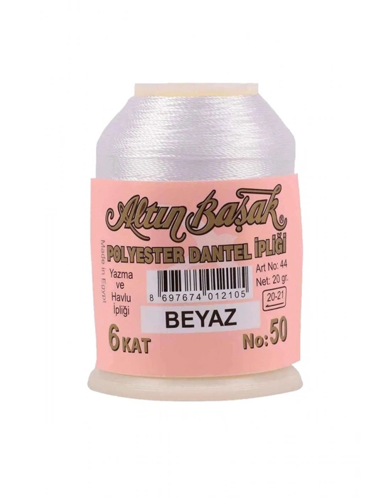 3 Adet Altınbaşak Oya ve Dantel İpi 20 gr - Royaleks - No: BEYAZ