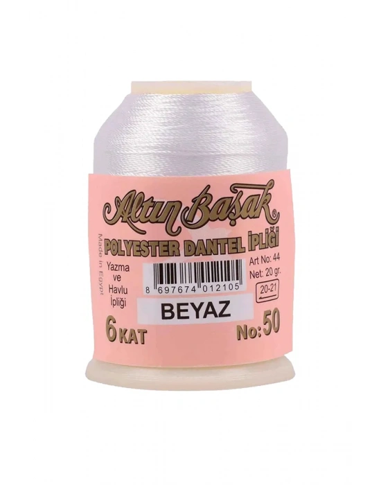 3 Adet Altınbaşak Oya ve Dantel İpi 20 gr - Royaleks - No: BEYAZ - 520 - 123