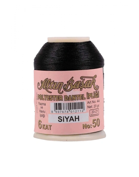 3 Adet Altınbaşak Oya ve Dantel İpi 20 gr - Royaleks - No: SİYAH