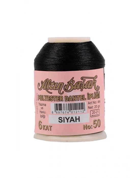 3 Adet Altınbaşak Oya ve Dantel İpi 20 gr - Royaleks - No: SİYAH