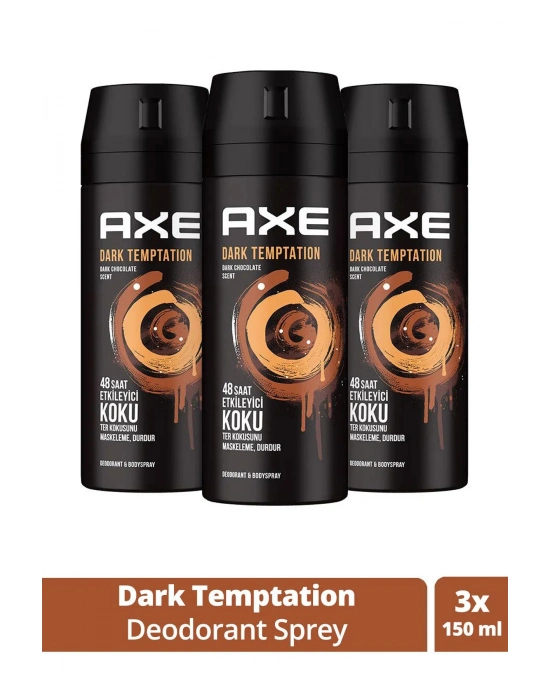 3 Adet Axe Dark Temptatıon Bay Parfüm Kofre 150 ml