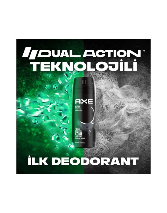 3 Adet Axe Erkek Deodorant & Bodyspray Black 48 Saat Etkileyici Koku Vücut Spreyi 150 ml
