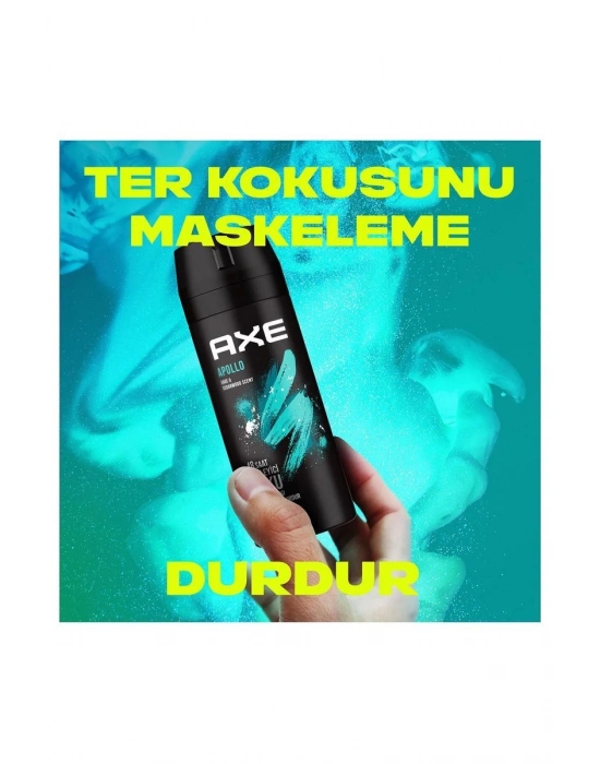 3 Adet Axe Erkek Sprey Deodorant Apollo 48 Saat Etkileyici Koku Vücut Spreyi 150 ml