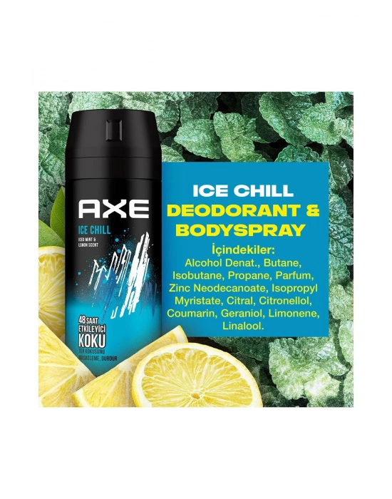 3 Adet Axe Ice Chill Erkek Deodorant Sprey 150 ml