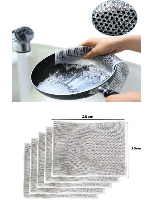 3 Adet Çok Fonksiyonlu Çizmeyen Tel Bulaşık Bezi Bulaşık Havlusu Bulaşık Temizlik Ovma Bezi