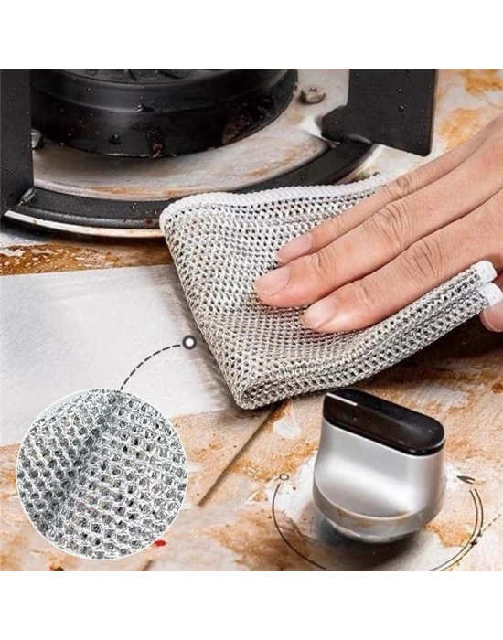 3 Adet Çok Fonksiyonlu Çizmeyen Tel Bulaşık Bezi Bulaşık Havlusu Bulaşık Temizlik Ovma Bezi