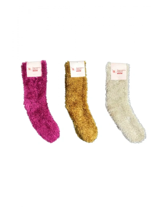 3 Adet Dikişsiz Tüylü Sıcak Tutan Ev Çorabı