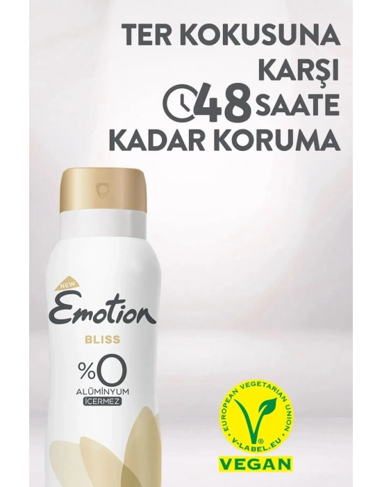 3 Adet Emotion Bliss Kadın Vegan Deodorant 150 Ml Hızlı Kurur , Leke Bırakmaz