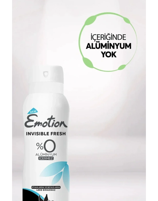3 Adet Emotion Invisible Fresh Black & White Kadın Deodorant 150ml Vegan, Leke Bırakmaz