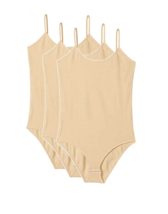 3 Adet İp Askılı Kadın Çıtçıtlı Body Ten