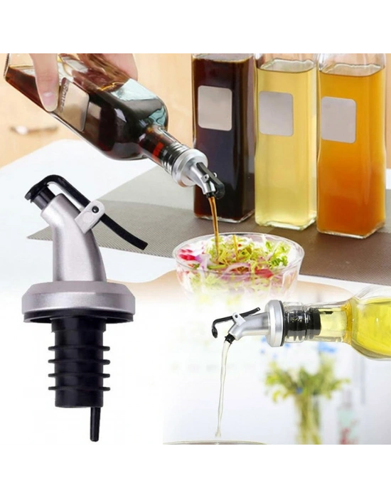 3 Adet Kapaklı Şişe Ucu Servis Aparatı Damlalık Yağdanlık Tıpa