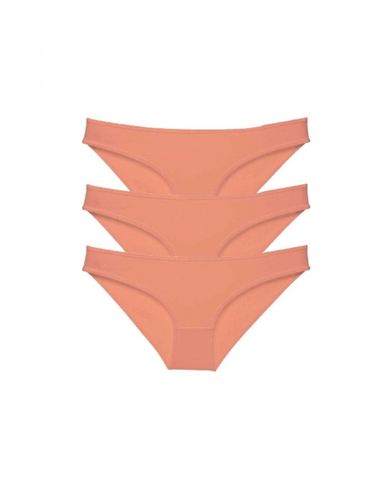 3 adet Süper Eko Set Likralı Kadın Slip Külot Pudra