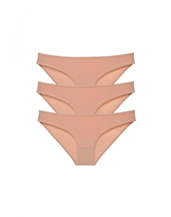 3 adet Süper Eko Set Likralı Kadın Slip Külot Ten