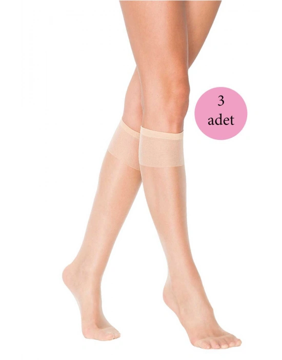 3 Adet Süper Ince 15 den Mat Pantolon Çorabı Açık Ten
