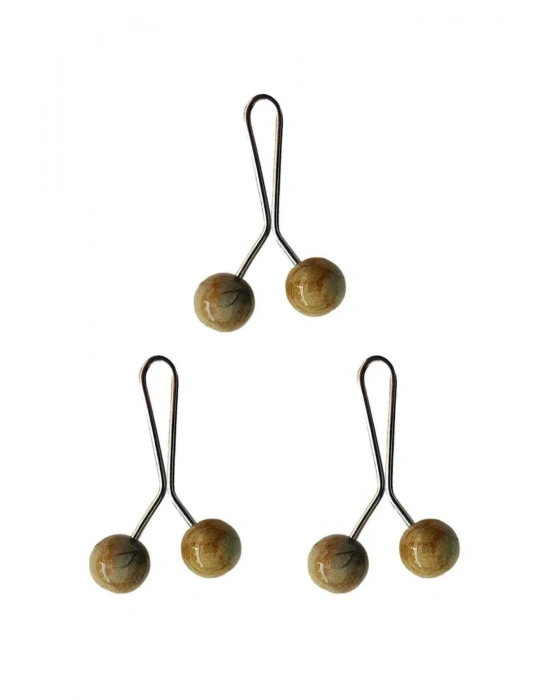 3 Adet Tesettür Eşarp ve Şal Klipsi Hardal