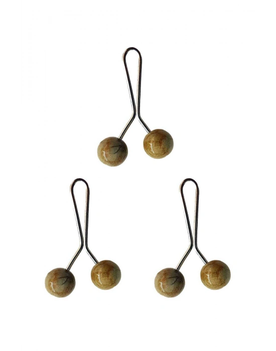 3 Adet Tesettür Eşarp ve Şal Klipsi Hardal