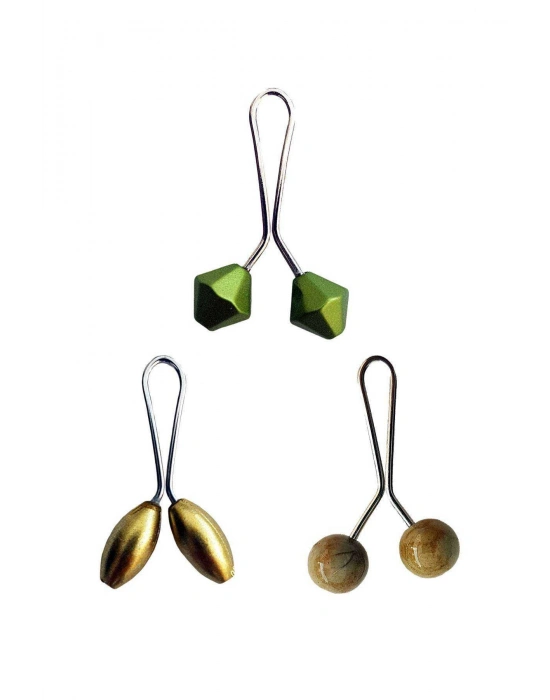 3 Adet Tesettür Eşarp ve Şal Klipsi Sarı Hardal Yeşil