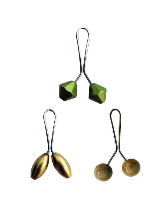 3 Adet Tesettür Eşarp ve Şal Klipsi Sarı Hardal Yeşil