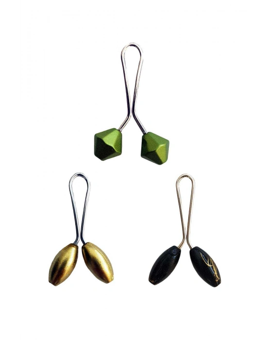 3 Adet Tesettür Eşarp ve Şal Klipsi Sarı Siyah Yeşil