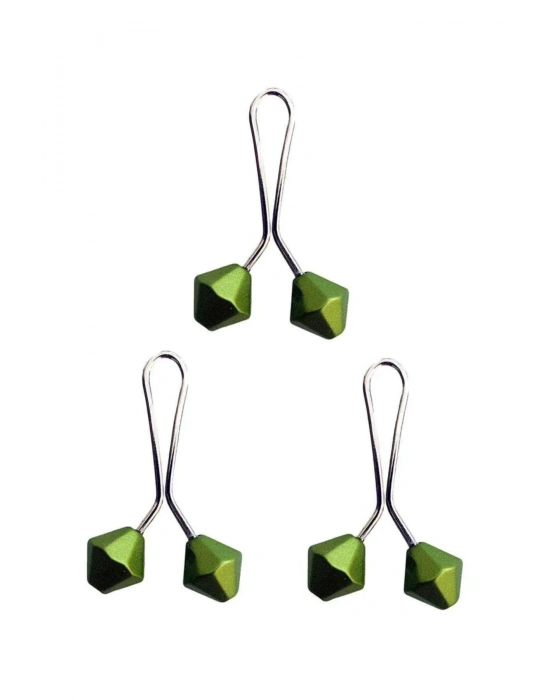 3 Adet Tesettür Eşarp ve Şal Klipsi Yeşil