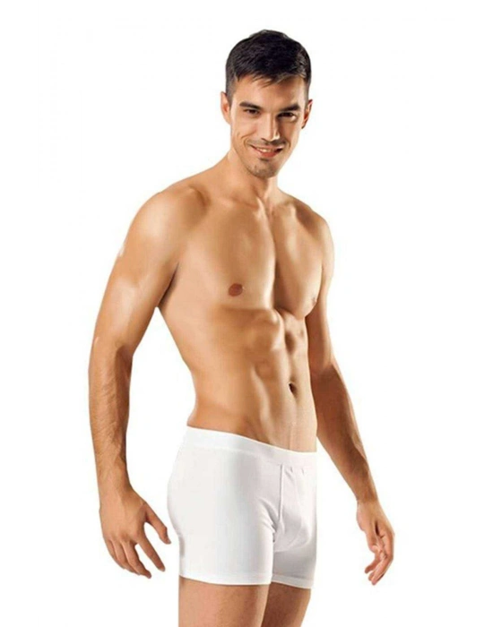 3 adet Tutku Likralı Erkek Beyaz Boxer 0114