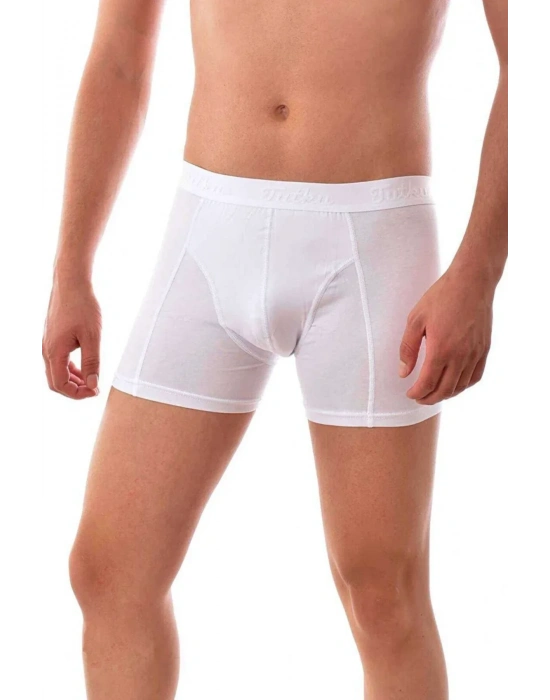 3 adet Tutku Likralı Erkek Beyaz Boxer 0114