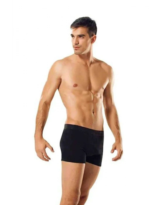 3 adet Tutku Likralı Erkek Siyah Boxer 0114