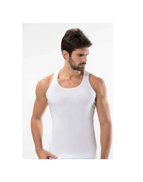 3 adet Tutku Ribana Spor Erkek Beyaz Atlet 0118