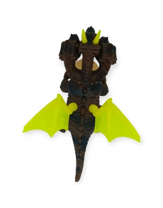 3 Başlı Mitolojik Ejderha - Pilli Yerde Gezen Sesli Figür - WH-3010