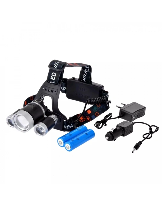 3 Başlıklı Şarjlı  Kafa Feneri   Wt-256