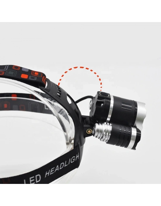 3 Başlıklı Şarjlı  Kafa Feneri   Wt-256