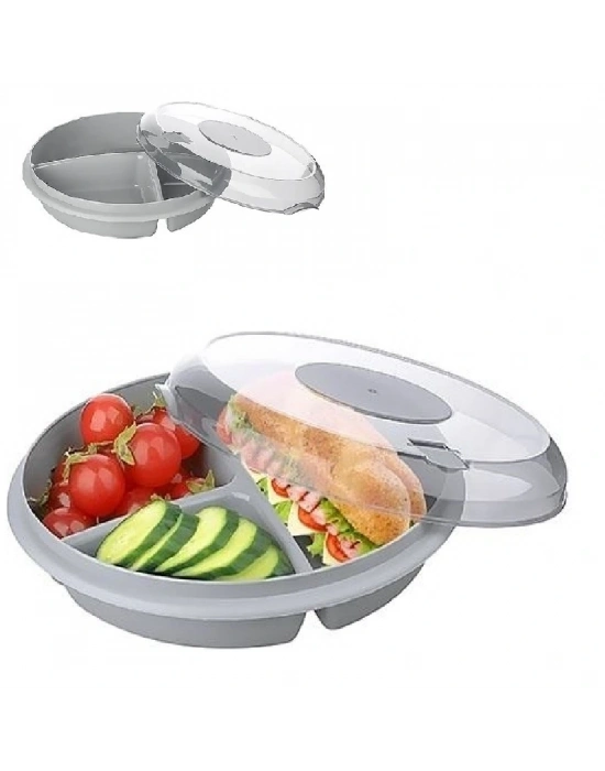 3 Bölmeli Kapaklı Pratik Kahvaltılık