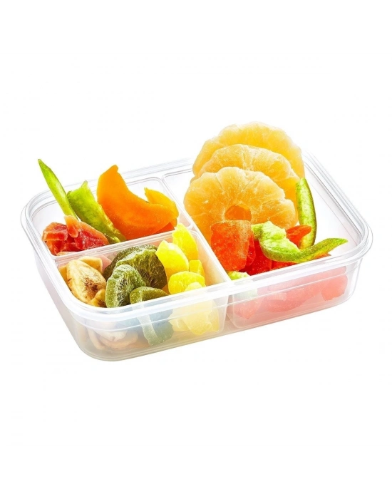 ®  3 Bölmeli Kilitli Kapaklı 1 Litre Erzak Saklama Kabı LC-510