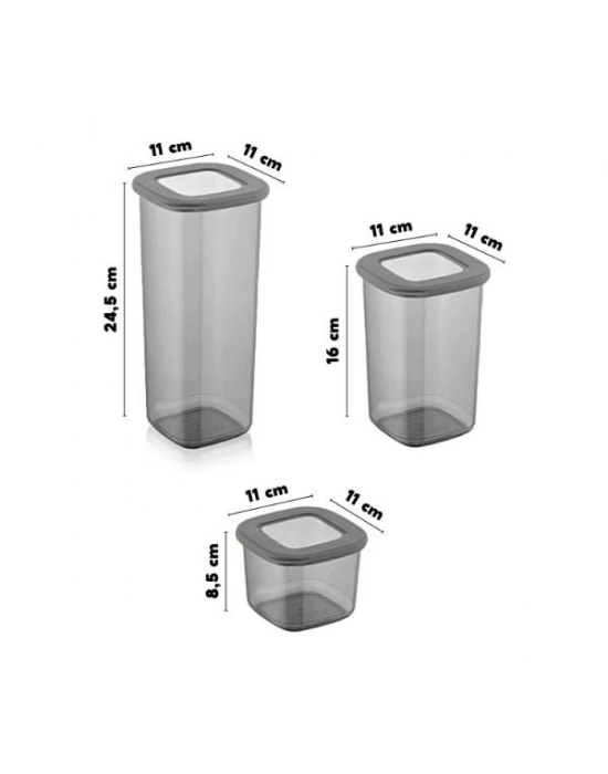 3 Boy Erzak Saklama Kabı