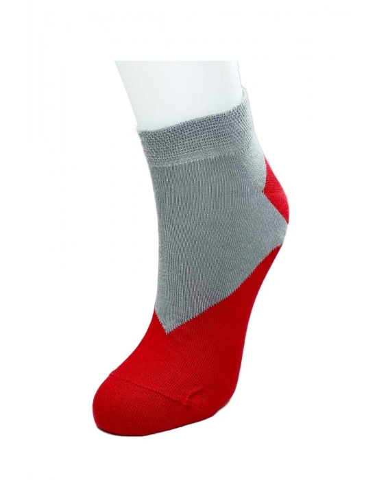 3 Çift Geometrik Desen Renkli Pamuklu Kadın Bilek Çorap